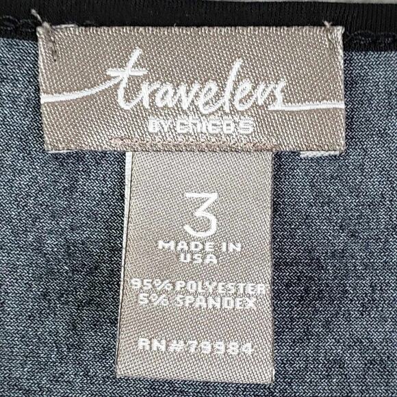 Chicos Travelers Tunic Women’s Shirt Size 3 US XL Black Animal Print Slinky Knit - Picture 4 of 8